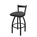 Holland Bar Stool Co 30" Low Back Swivel Bar Stool, Black Wrinkle, Canter Storm Seat 82130BW004